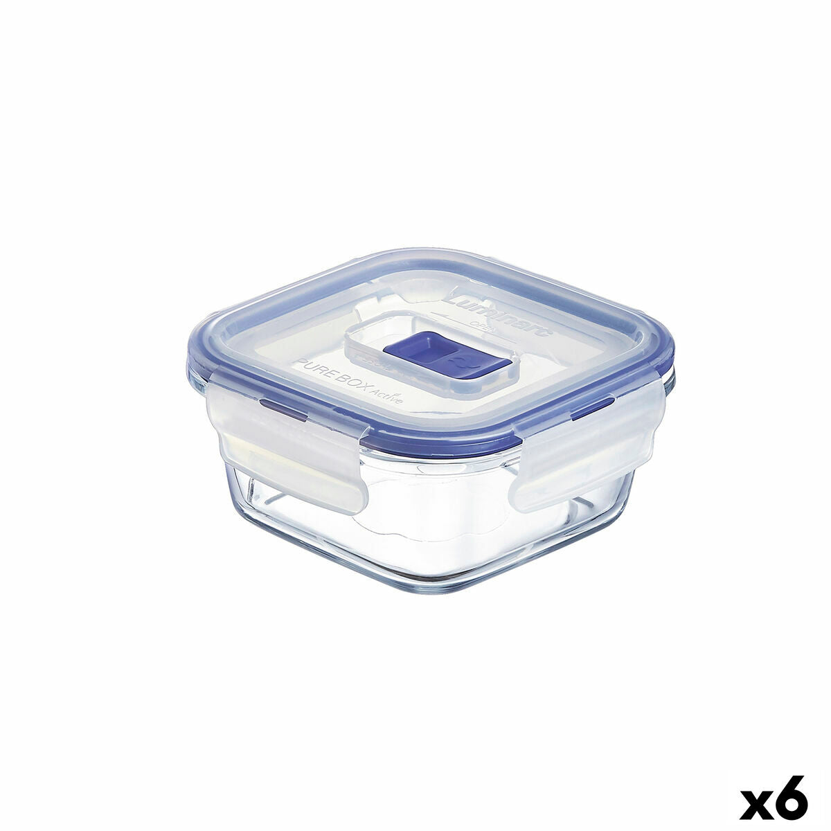 Hermetic Lunch Box Luminarc Pure Box Active 380 ml Bicoloured Glass (6 Units) Luminarc