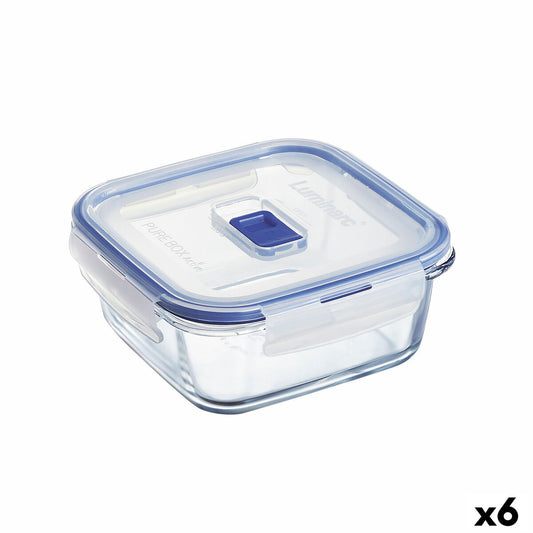 Hermetic Lunch Box Luminarc Pure Box Active 760 ml Bicoloured Glass (6 Units) Luminarc