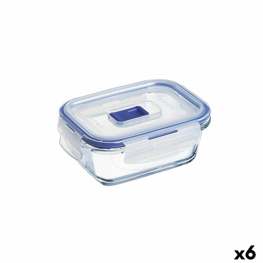 Hermetic Lunch Box Luminarc Pure Box Active 380 ml 12 x 9 cm Bicoloured Glass (6 Units) Luminarc