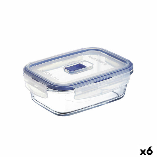 Hermetic Lunch Box Luminarc Pure Box Active 16 x 11 cm 820 ml Bicoloured Glass (6 Units) Luminarc