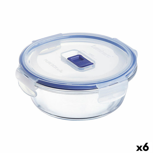 Hermetic Lunch Box Luminarc Pure Box Active 670 ml 14 x 6 cm Bicoloured Glass (6 Units) Luminarc