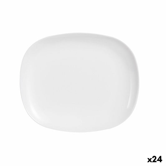 Serving Platter Luminarc Sweet Line Rectangular White Glass (28 x 33 cm) (24 Units) Luminarc