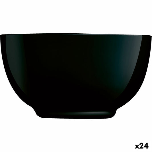 Bowl Luminarc Diwali Noir Black Glass Tempered glass 14,5 cm (24 Units) Luminarc