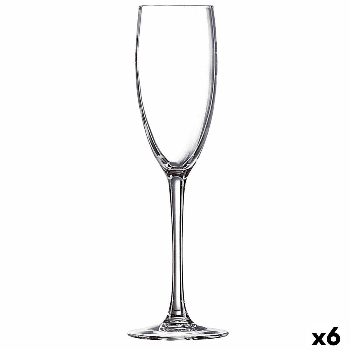 Champagne glass Ebro Transparent Glass (160 ml) (6 Units) BigBuy Home