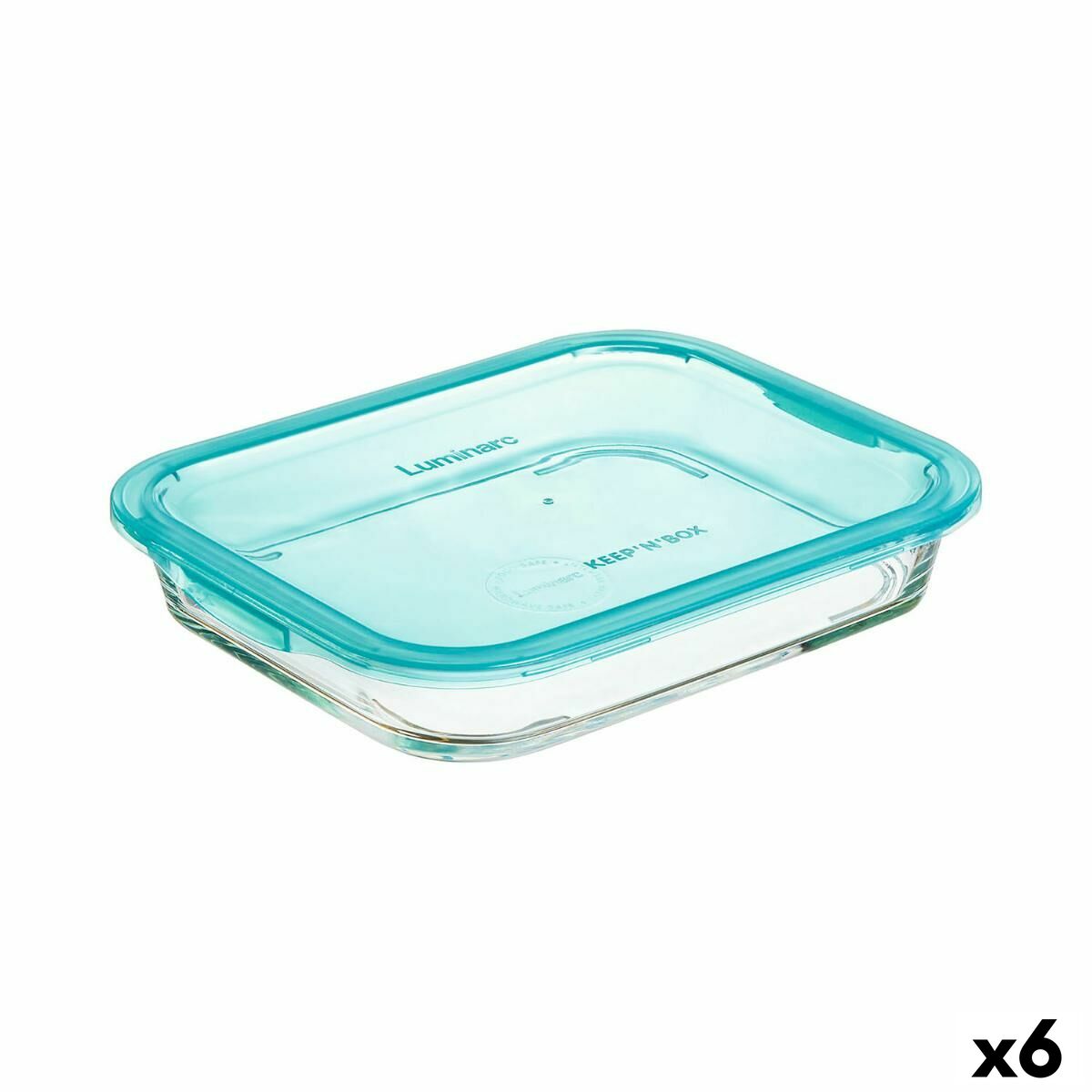 Hermetic Lunch Box Luminarc Keep'n Lagon Turquoise 1,5 L Glass (6 Units) Luminarc