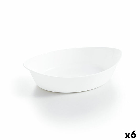 Serving Platter Luminarc Smart Cuisine Oval White Glass 25 x 15 cm (6 Units) Luminarc