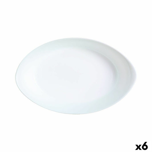 Serving Platter Luminarc Smart Cuisine Oval White Glass 21 x 13 cm (6 Units) Luminarc