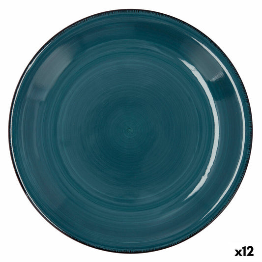 Flat plate Quid Vita Ceramic Blue (Ø 27 cm) (12 Units)