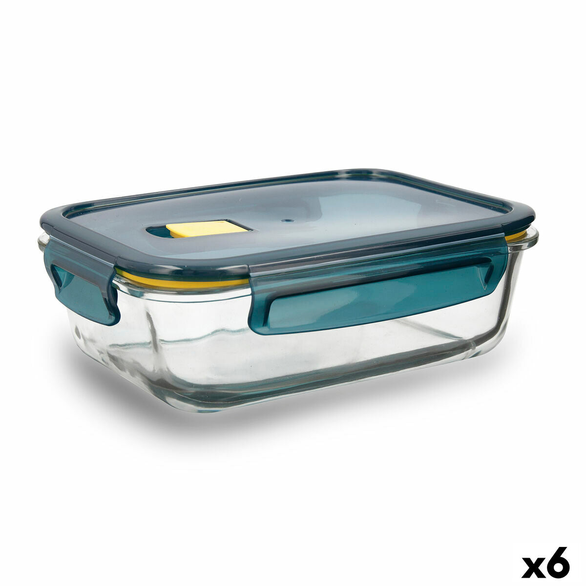 Hermetic Lunch Box Quid Astral Rectangular 1,04 L Blue Glass (6 Units) Quid