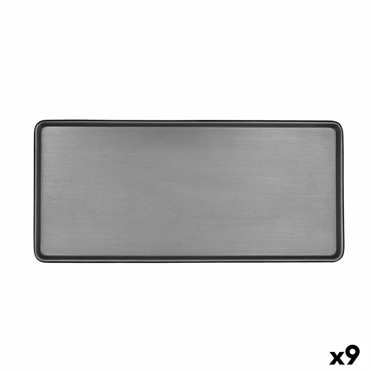 Serving Platter Bidasoa Gio Grey Plastic 31,5 x 14,5 cm (9Units) Bidasoa