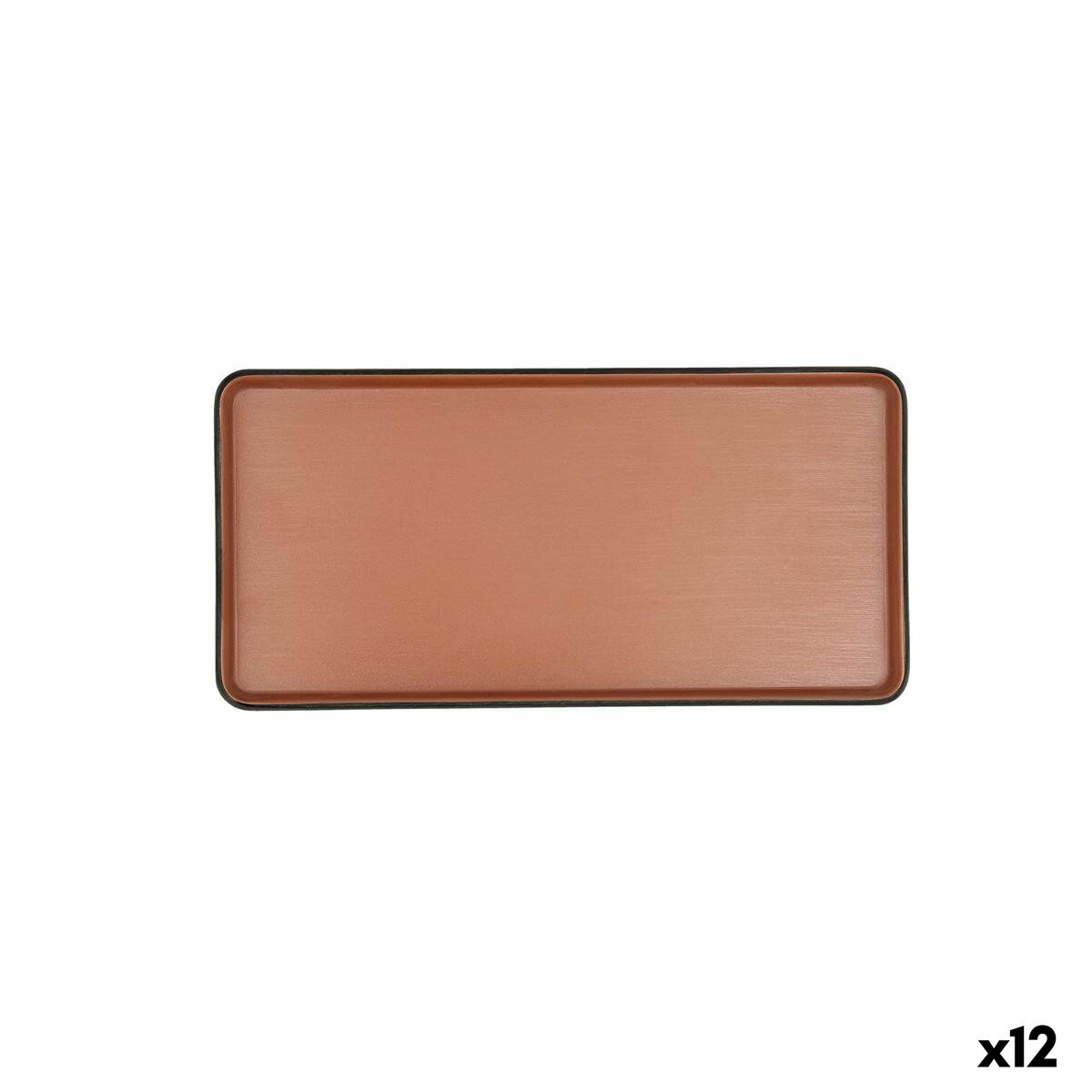 Snack tray Bidasoa Gio Brown Plastic 24 x 11,5 cm (12 Units) Bidasoa