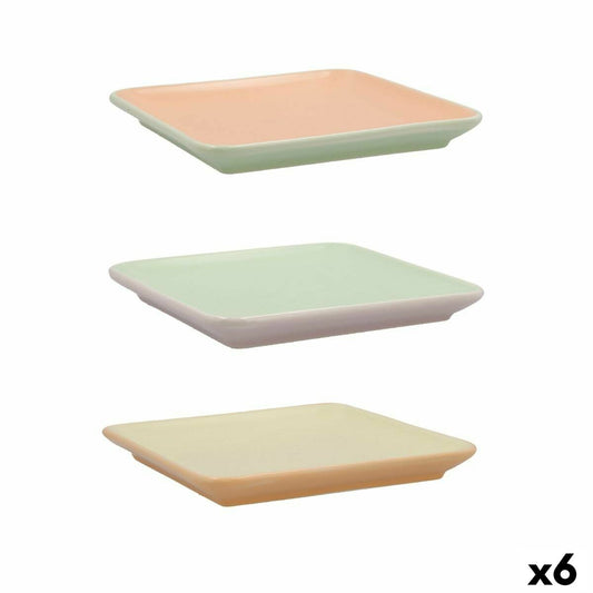 Snack tray Quid Vitamina Bicoloured Ceramic 15 x 15 cm (6 Units) Quid