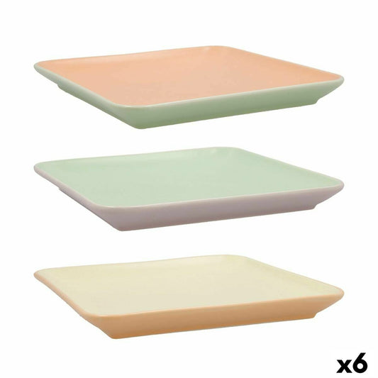 Snack tray Quid Vitamina Bicoloured Ceramic 21 x 21 cm (6 Units) Quid