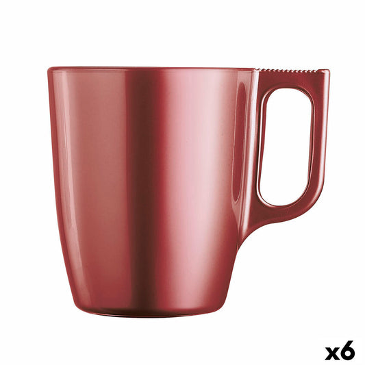 Mug Luminarc Flashy Red 250 ml Glass (6 Units) Luminarc