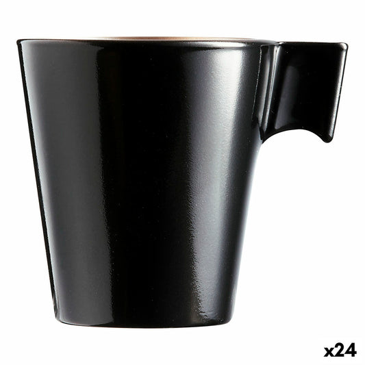 Mug Luminarc Flashy Black 80 ml Bicoloured Glass (24 Units) Luminarc