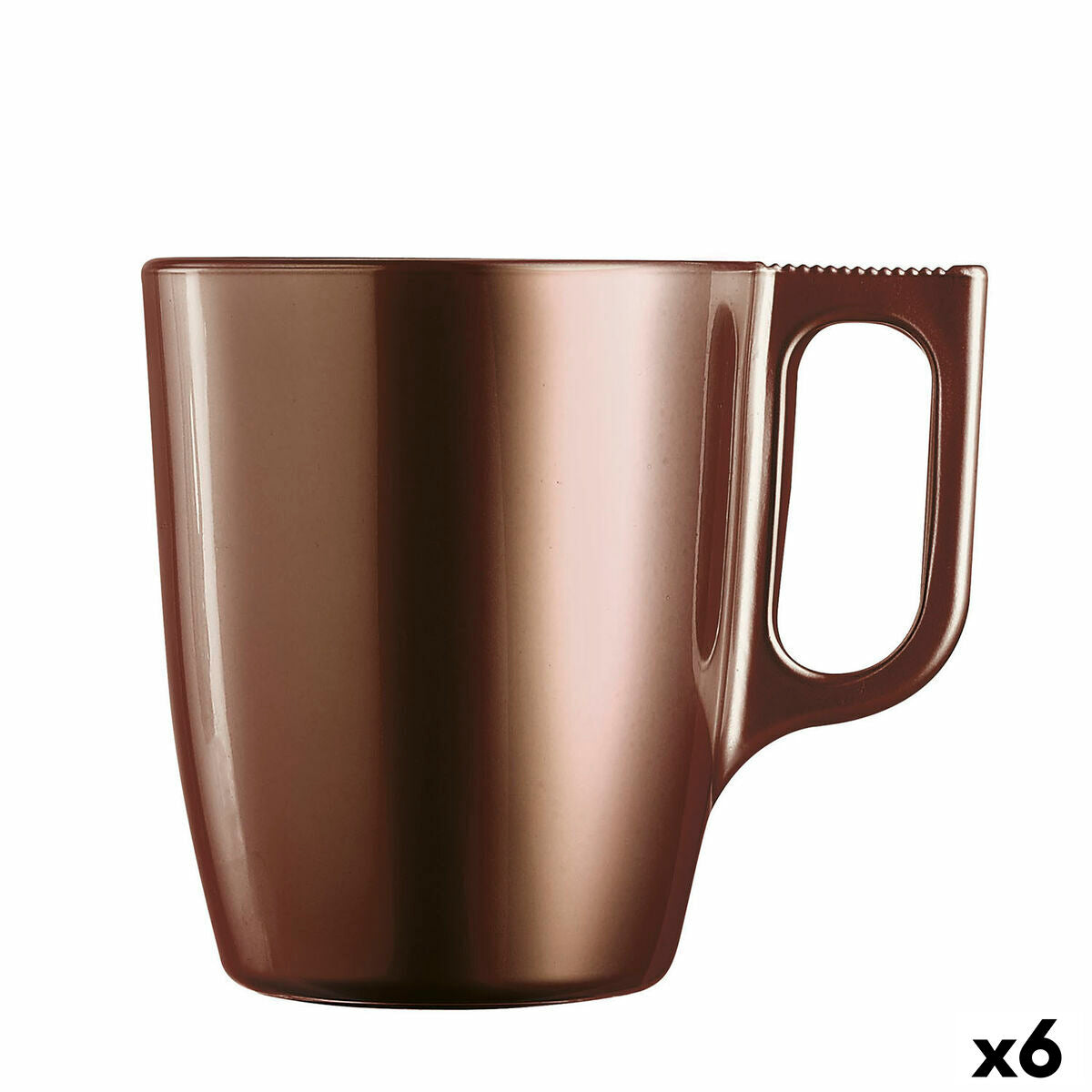 Mug Luminarc Flashy Brown 250 ml Glass (6 Units) Luminarc