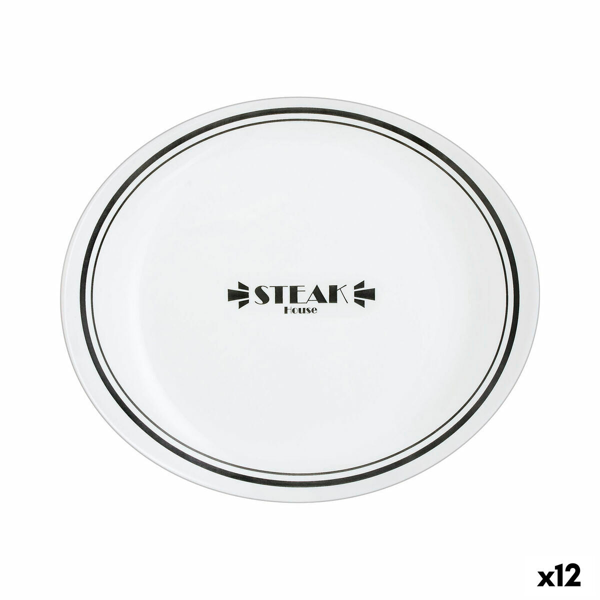 Flat Plate Luminarc Friends Time Bistr White/Black Glass Ø 30 cm Meat (12 Units) Luminarc