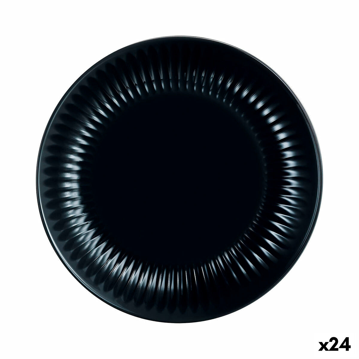 Dessert dish Luminarc Cottage Black Glass 19 cm (24 Units) Luminarc