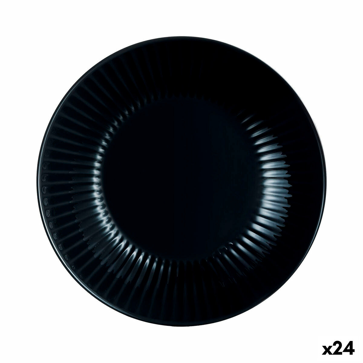 Deep Plate Luminarc Cottage Black Glass 20 cm (24 Units) Luminarc