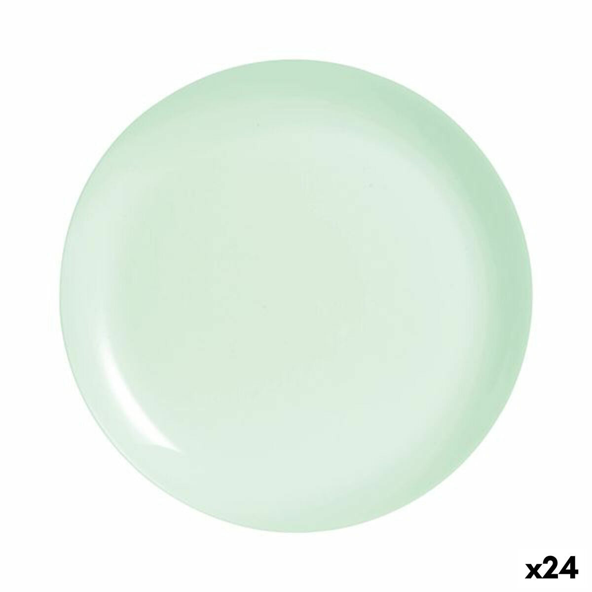 Flat Plate Luminarc Diwali Paradise Green Glass 25 cm (24 Units) Luminarc