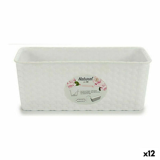 Planter Stefanplast White Plastic 13 x 11 x 28,5 cm (12 Units) Stefanplast