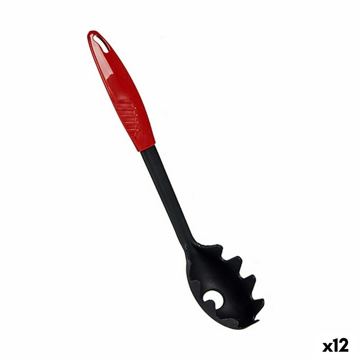 Pasta Spoon Plastic Red Black (5,5 x 30,5 x 5,5 cm) (12 Units)