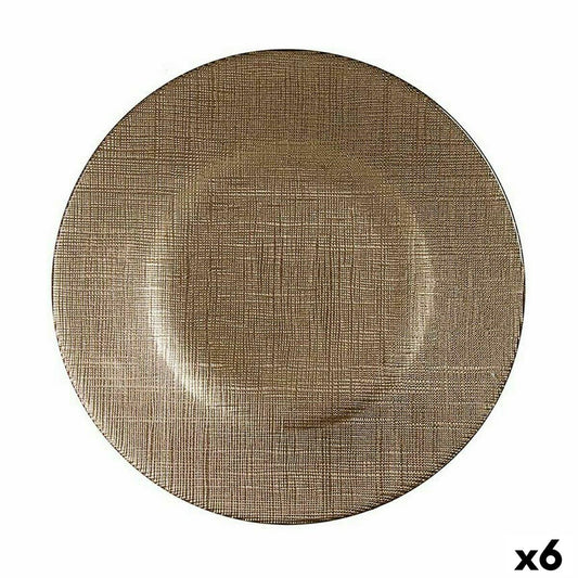 Flat plate Golden Glass 6 Units (21 x 2 x 21 cm) Vivalto