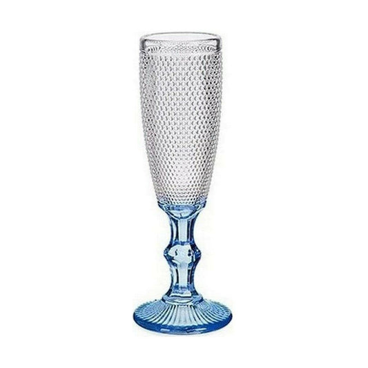 Champagne glass Points Blue Transparent Glass 6 Units (180 ml) Vivalto