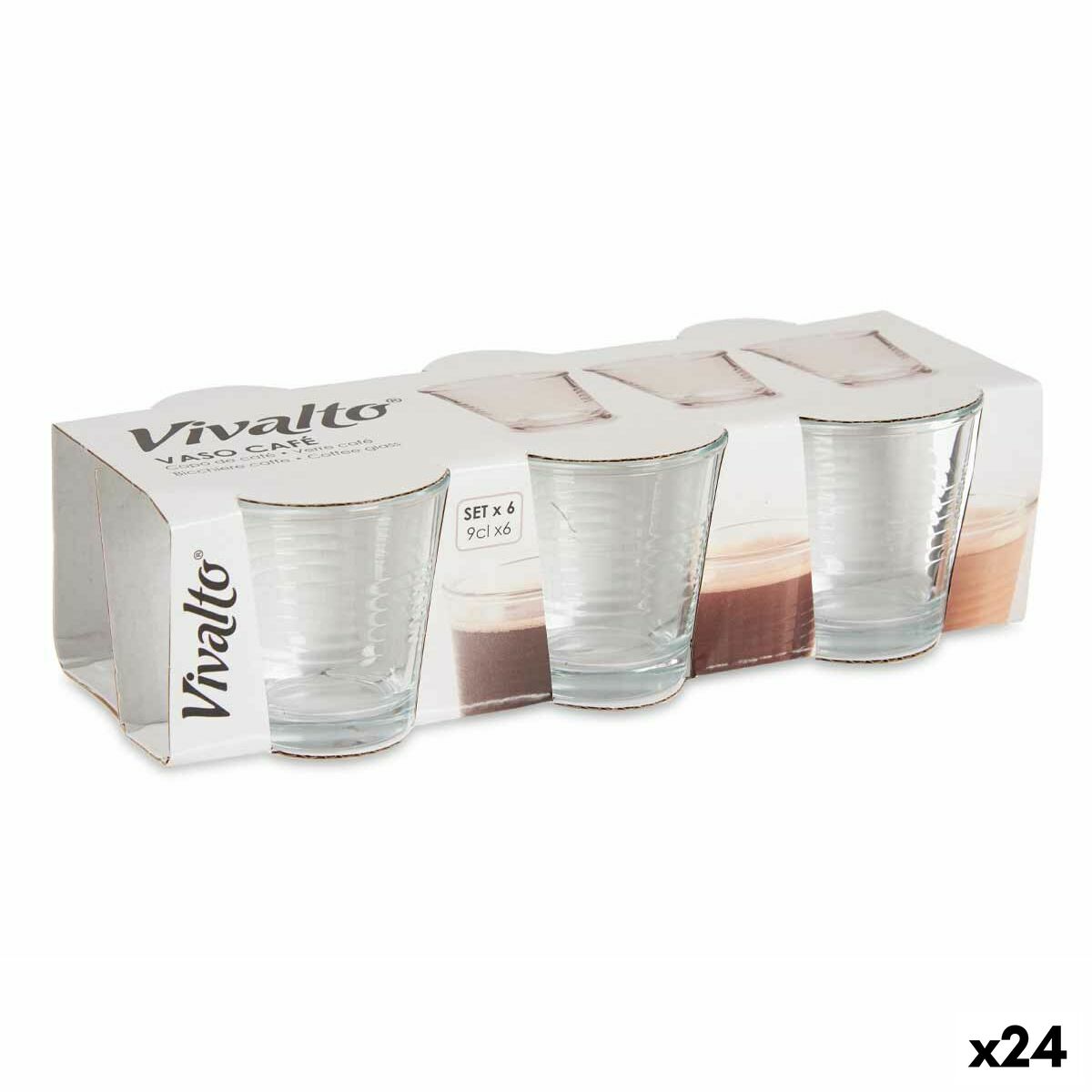 Set of glasses Transparent Glass (90 ml) (24 Units)