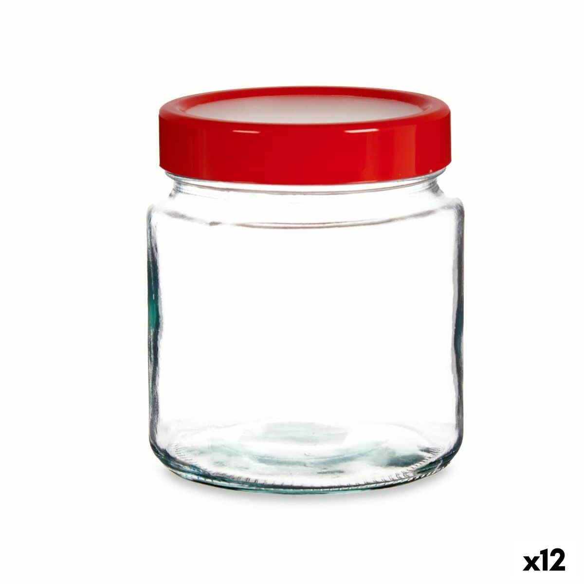 Tin Red Transparent Glass polypropylene (1 L) (12 Units) Vivalto