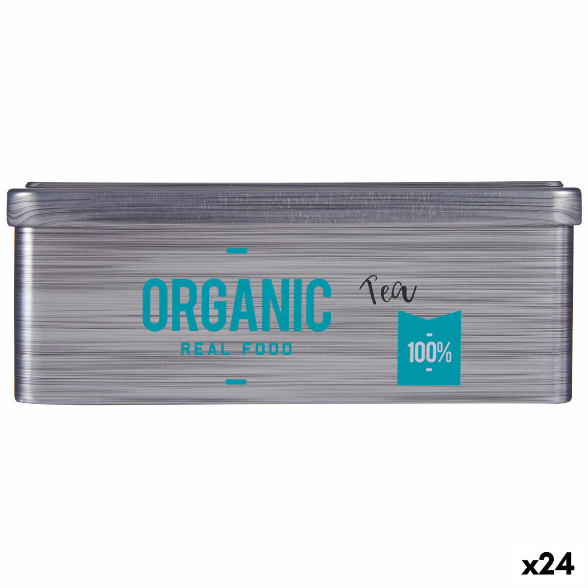 Box for Infusions Organic Tea Grey Tin (11 x 7,1 x 18 cm) (24 Units) Kinvara