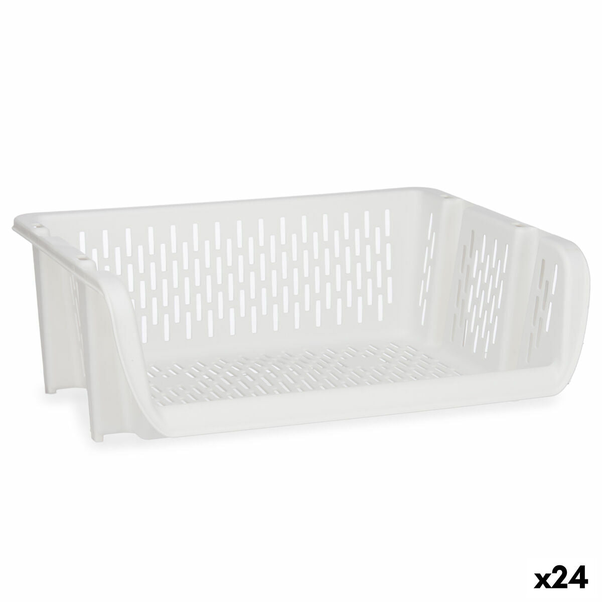 Vegetable basket White polypropylene (30 x 13,5 x 38,7 cm) (24 Units) Kinvara