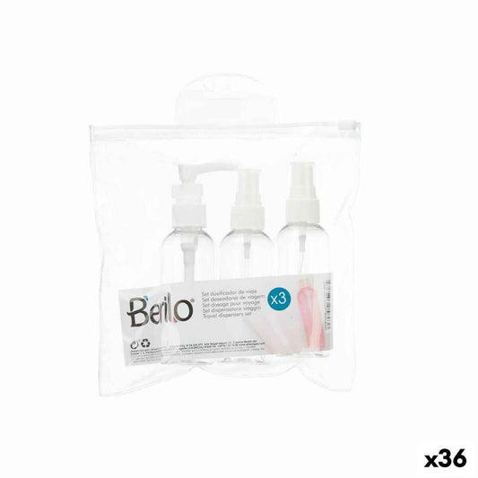 Travel Set Transparent White Plastic (36 Units) Berilo