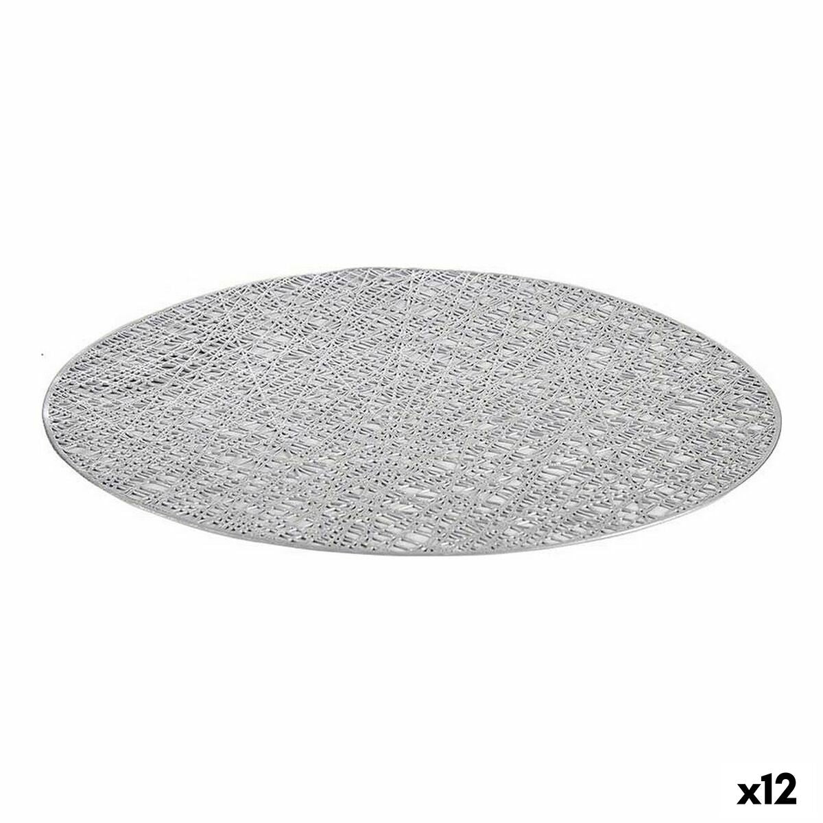 Table Mat Silver Plastic (Ø 38 cm) (12 Units) Kinvara