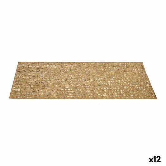 Table Mat Golden Plastic (45 x 0,01 x 30 cm) (12 Units) Kinvara