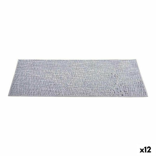 Table Mat Silver Plastic (45 x 0,01 x 30 cm) (12 Units) Kinvara