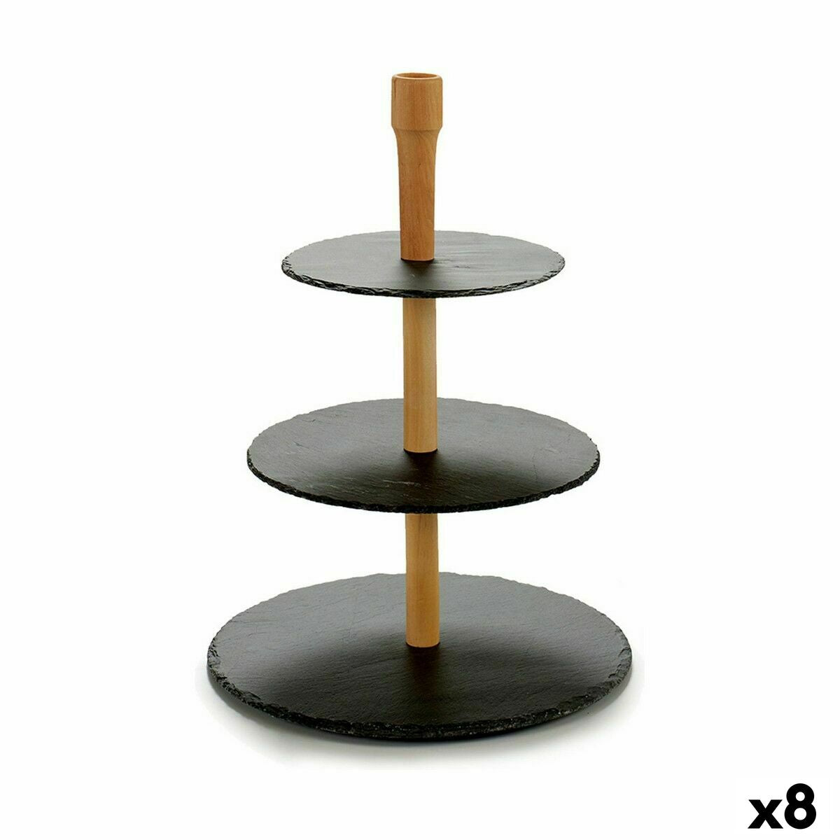 Shelve Circular 30 x 40 cm Black Wood Board (8 Units) Kinvara