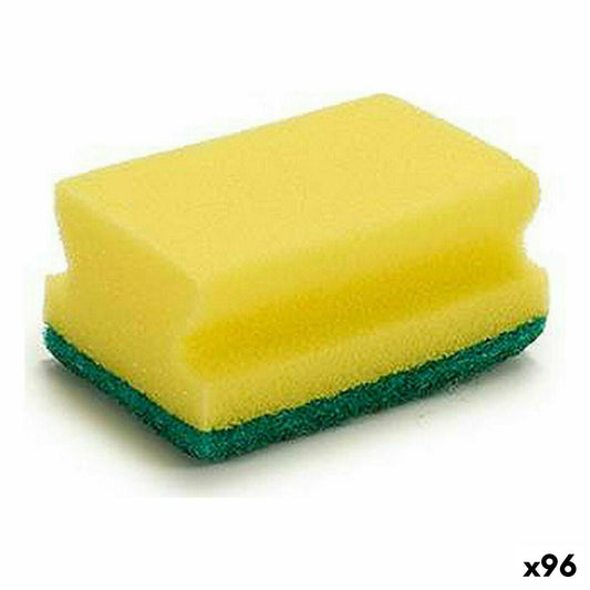 Scourer Yellow Green Synthetic fibre 4 x 9 x 6,5 cm (96 Units) BigBuy Home