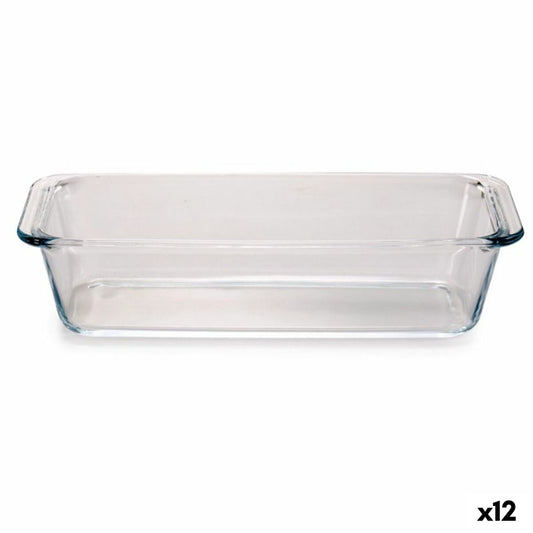 Baking tray Borcam Transparent Borosilicate Glass Sponge cake With handles (12 Units) Pasabahce