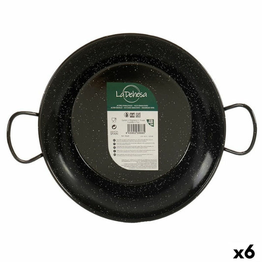 Paella Pan Ø 24 cm Enamelled Steel (6 Units) La Dehesa