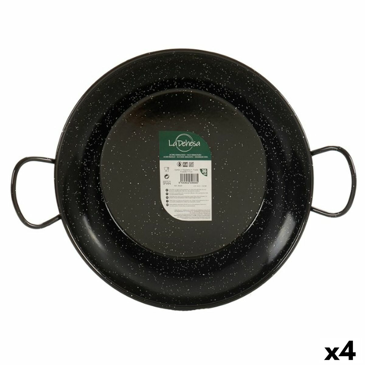 Paella Pan Ø 36 cm Enamelled Steel (4 Units) La Dehesa