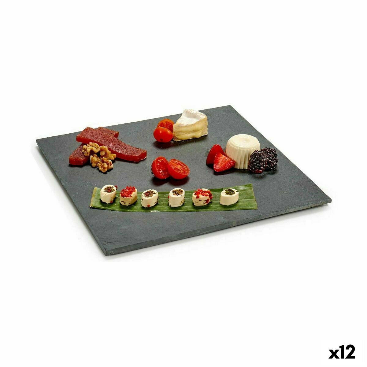 Snack tray Black Board 30 x 0,5 x 30 cm (12 Units) Kinvara