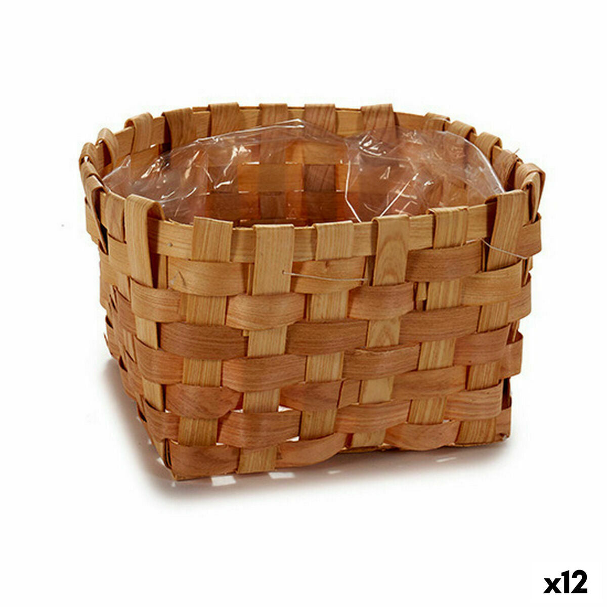 Planter Circular Brown Cane 23 x 12 x 23 cm (12 Units) Ibergarden