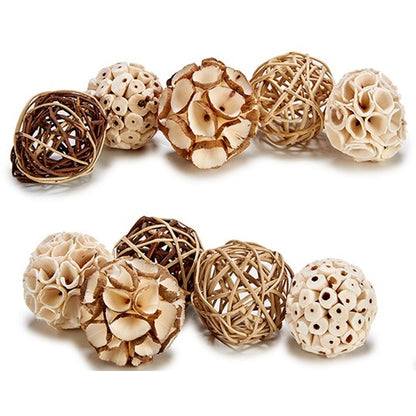 Decorative bauble White Brown Black Natural (24 Units) Gift Decor