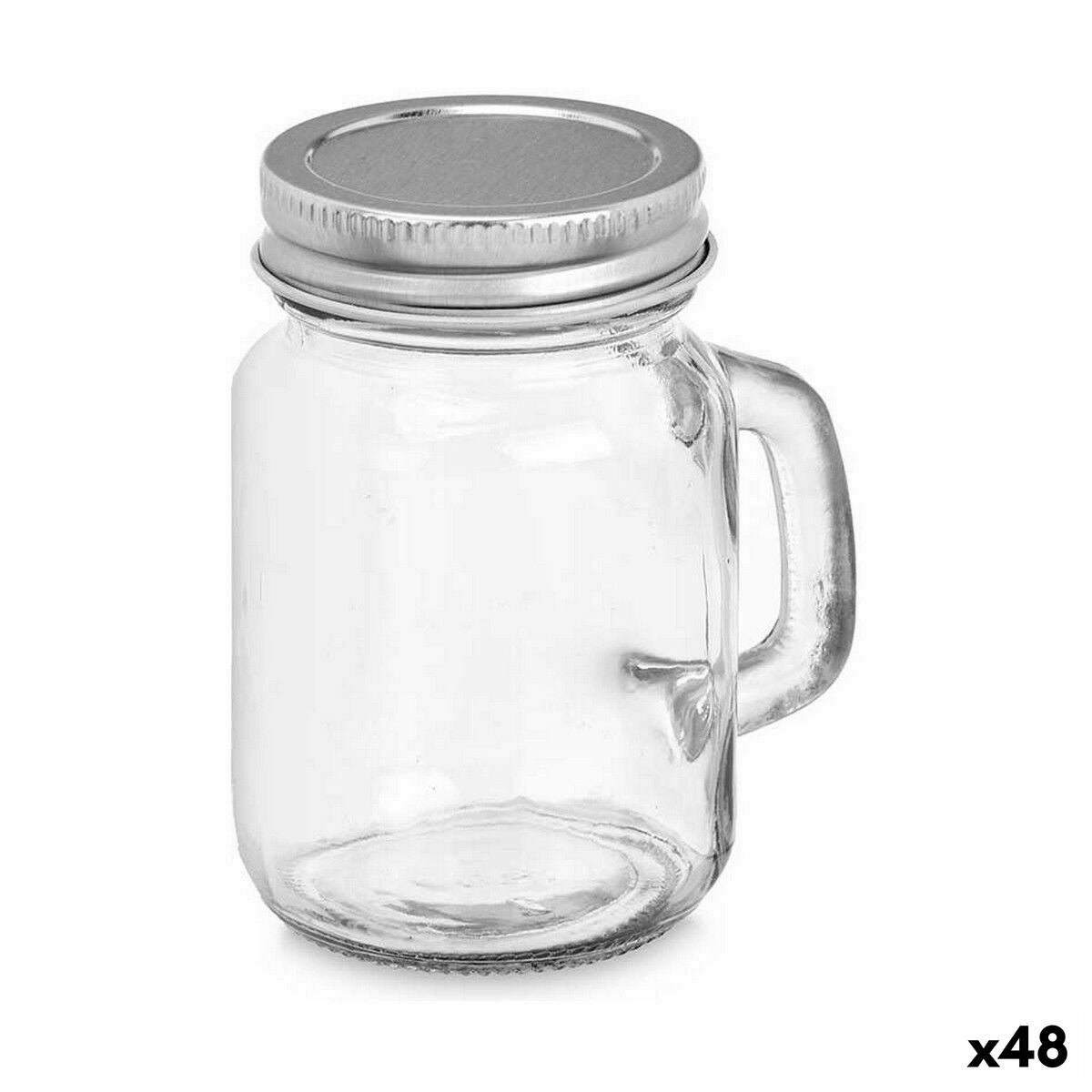 Jug With handle Silver Metal 120 ml 5 x 8,5 x 7 cm (48 Units) Vivalto