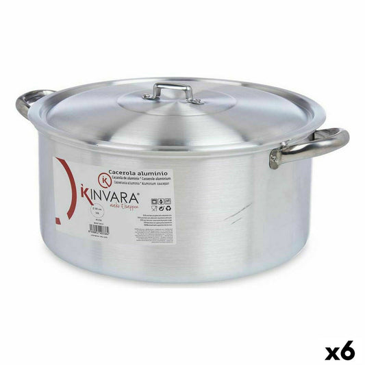 Casserole with lid Silver Aluminium 10 L (6 Units) Kinvara