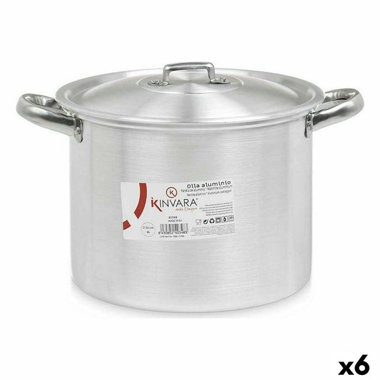 Casserole with Lid Silver Aluminium 31 x 20 x 24 cm (6 Units) Kinvara