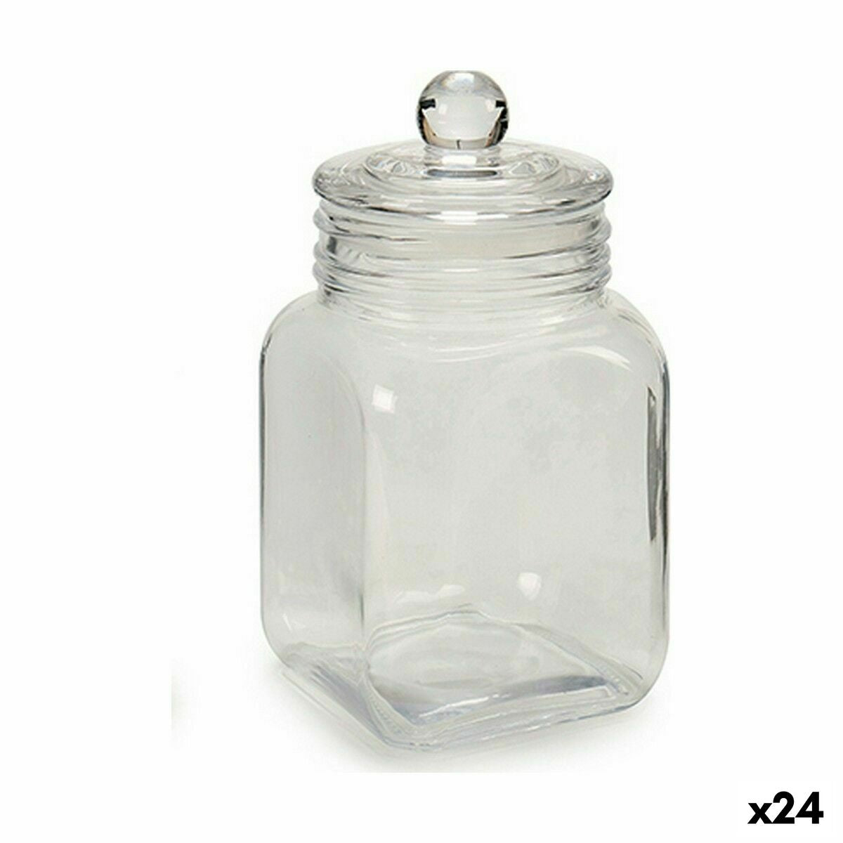 Jar Hermetically sealed Transparent Glass 1,2 L 11 x 19,5 x 11 cm (24 Units) Vivalto