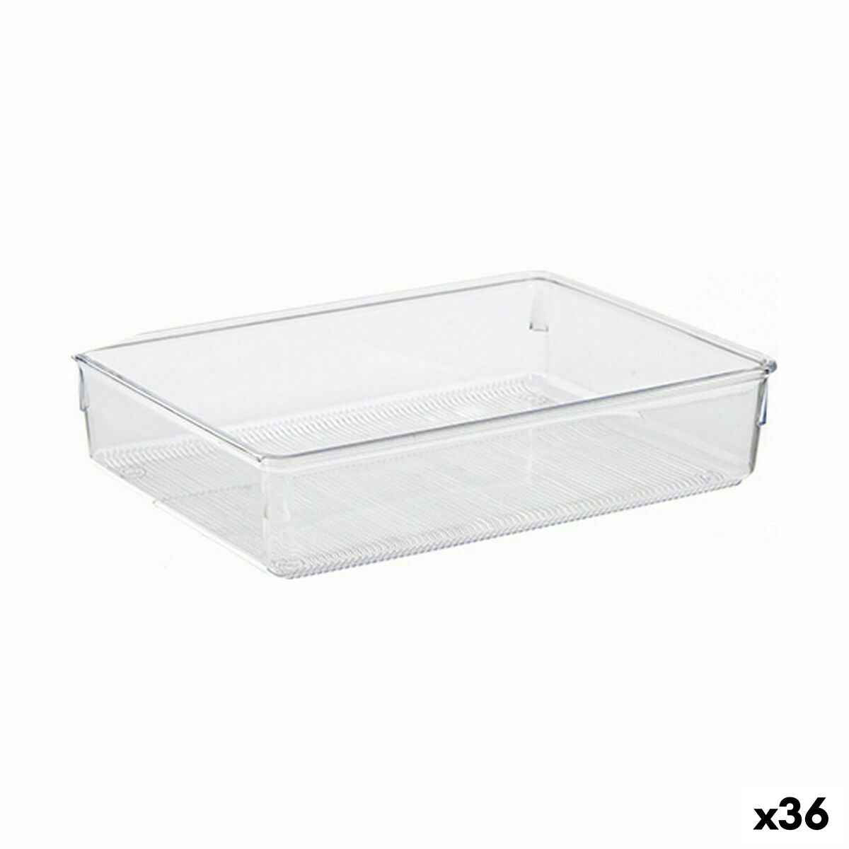 Drawer Organizer Multi-use Transparent Plastic 24 x 5,5 x 15,8 cm (36 Units) BigBuy Home