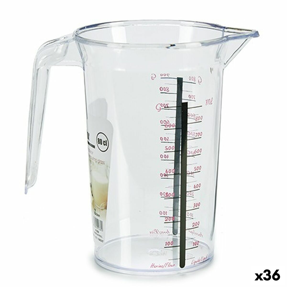 Measuring Jug Plastic 800 ml (36 Units) BigBuy Home